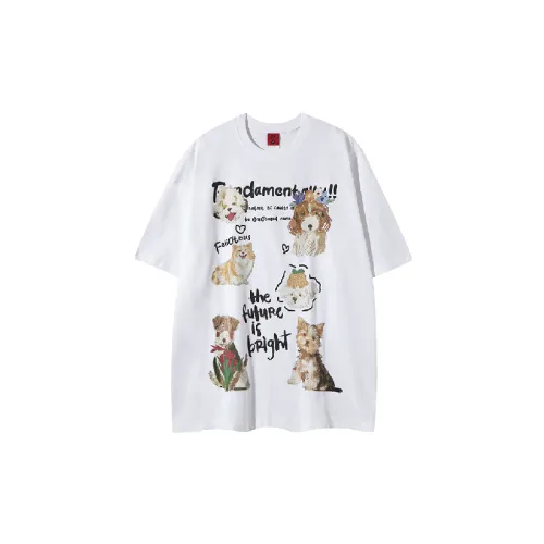Retro Cute Cotton Blended Fabric T Shirt Unisex