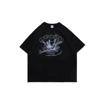 Retro Dark Style Loose Print T Shirt