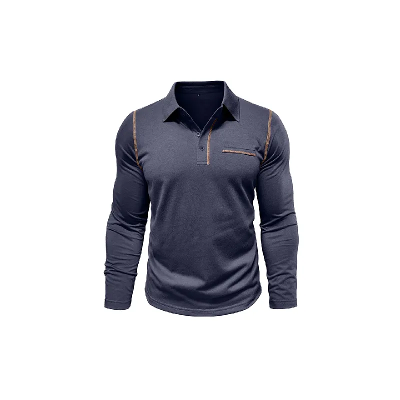 Fashionable Long Sleeve Polo-4