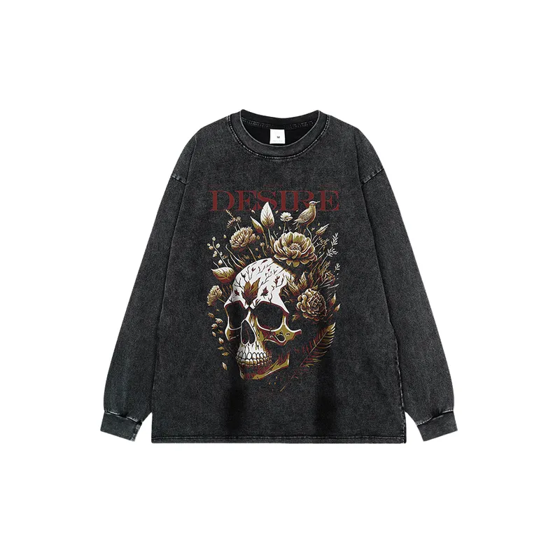 Retro Print Long SleeveT shirt-0