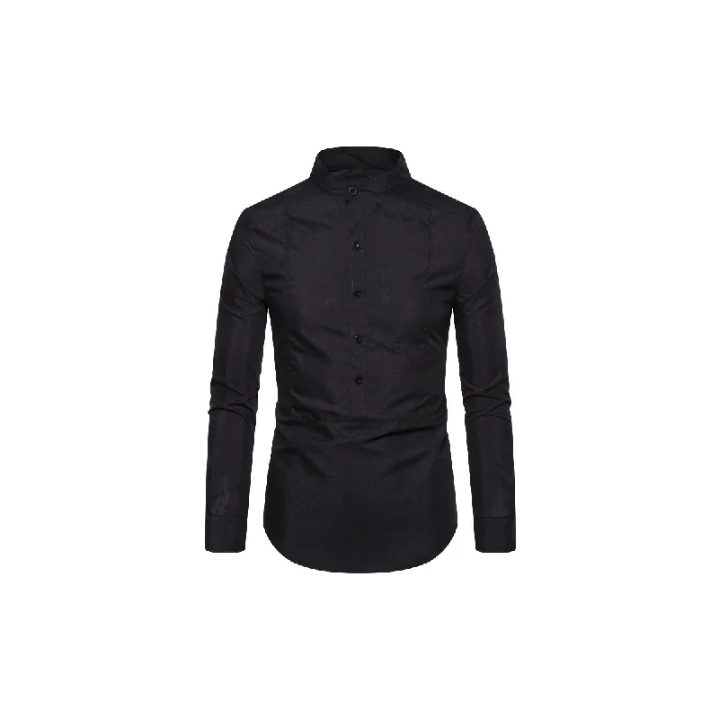 Fashionable Plain Blended Synthetic Fabrics Shirt-0