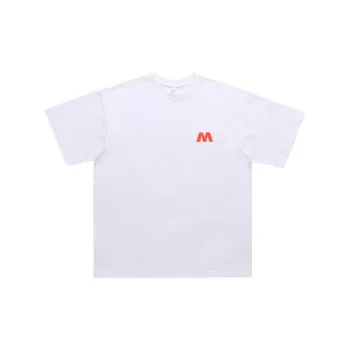 Shoulder Print Narrow Collar Short sleeved T shirt Loose
