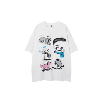 Fashionable Cartoon Cotton Blended Fabric T Shirt Unisex