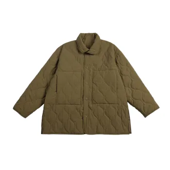 Street Loose Blended Synthetic Fabrics Quilted Jacket