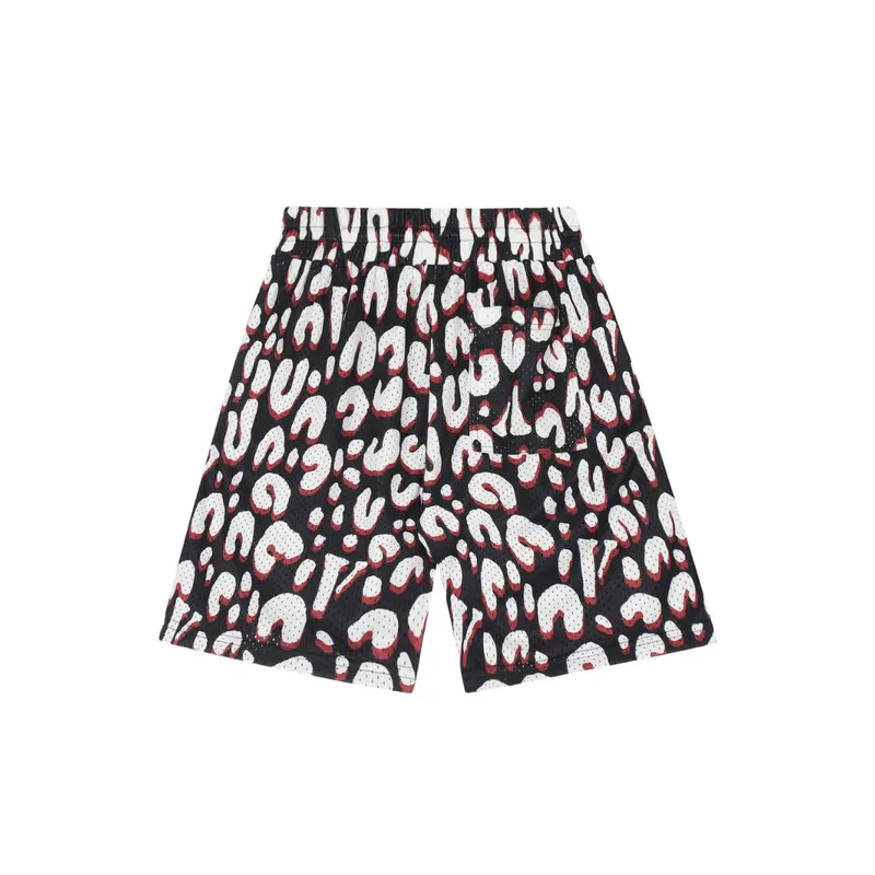 High Street Trendy Leopard Camouflage Mesh Shorts-1