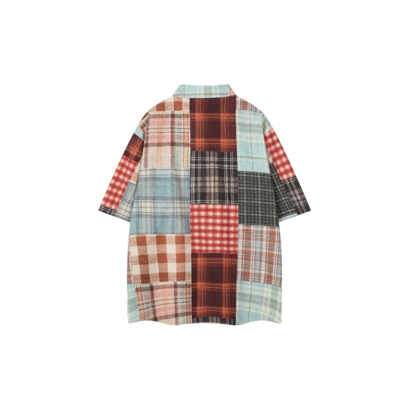 Retro Loose Checked Fabric Shirt Unisex-1