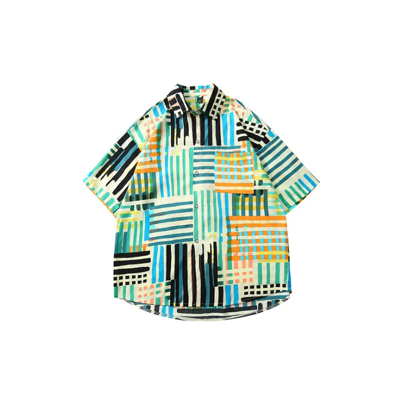New Color Striped Loose Shirt-0