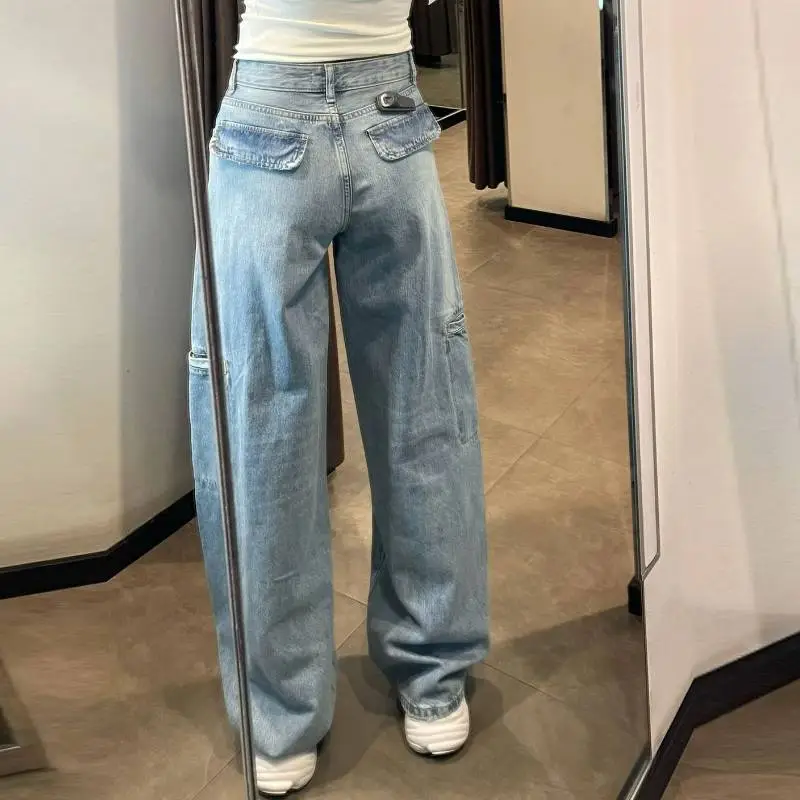 Casual Loose Straight Leg Jeans Women-2