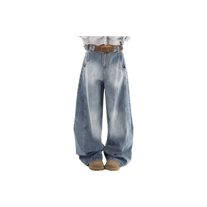 Retro Washed Loose Jeans Women