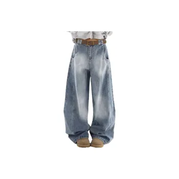 Retro Washed Loose Jeans Women
