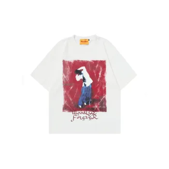 Painting Figure Letter Design All match Loose Short sleeved T shirt