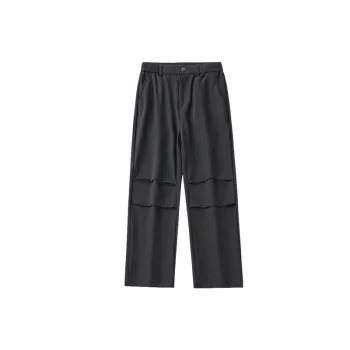 Loose Simple Blended Synthetic Fabrics Casual Pants