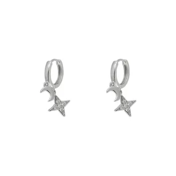 Funky Graffiti Star Moon Earring