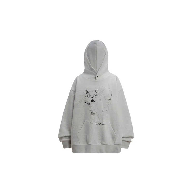 Simple Loose Composite Fleece Fabric Sweatshirt-0