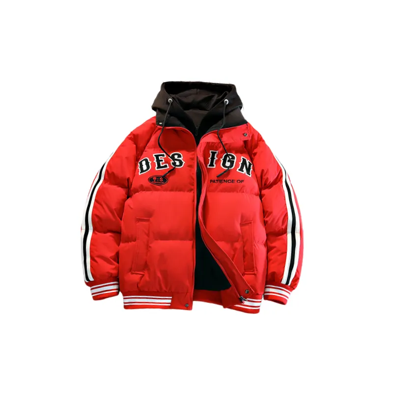 Casual Fake Two Pieced Polyester Quilted Jacket-14