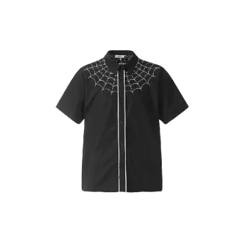Loose Casual Cotton Blended Fabric Spider Shirt