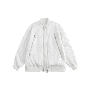 Strong Wrinkle Multi zipper Baseball Suit
