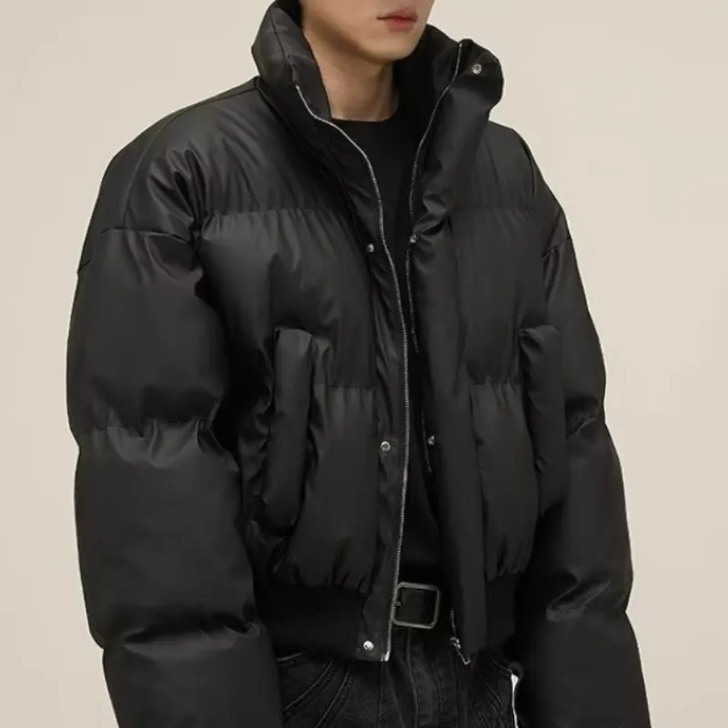 Basics Loose Zipper Down Jacket-3