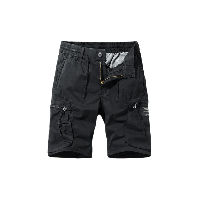 Sporty Loose Cotton Cargo Shorts-2