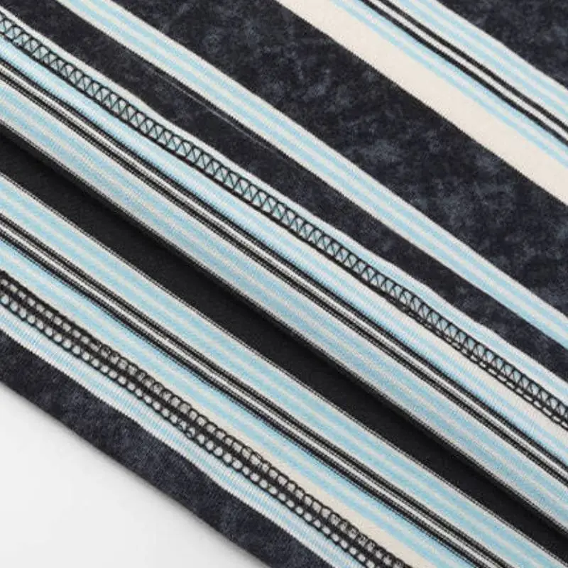 Fashionable Striped Polyester T-Shirt-7