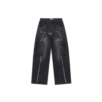 Retro Washed Loose Straight Jeans