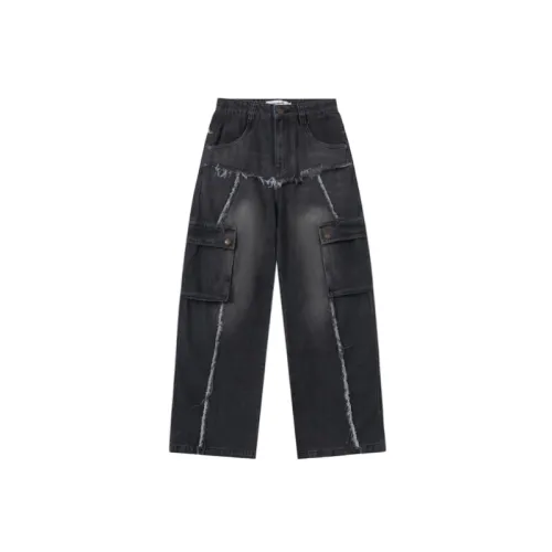 Retro Washed Loose Straight Jeans