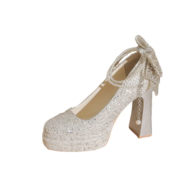 Fashionable Rhinestone High Heels-0