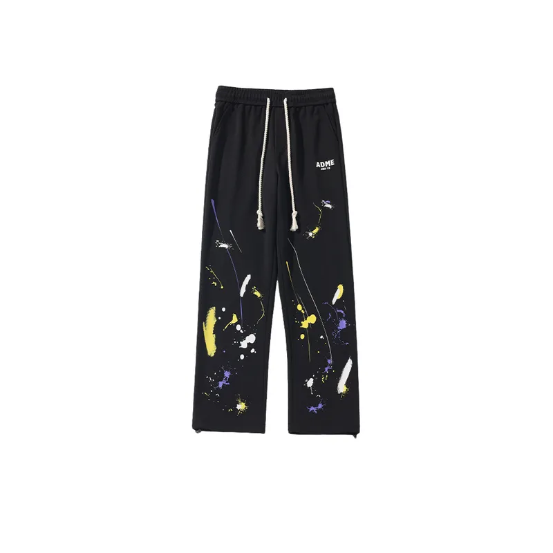 White Bottom Large Size Graffiti Sweatpants