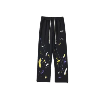 White Bottom Large Size Graffiti Sweatpants