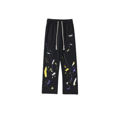 White Bottom Large Size Graffiti Sweatpants