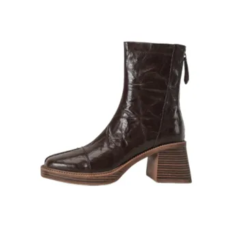 Retro Zipper Ankle Boots