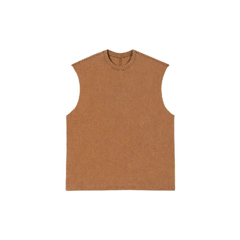 Retro Loose 100% Cotton Vest-0