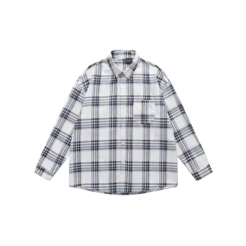 Casual Plaid Checked Fabric Shirt