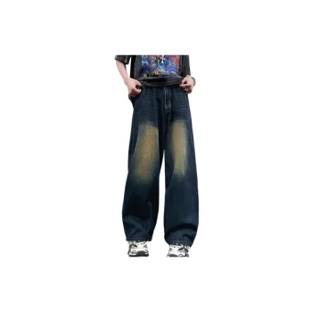 Washed Straight Wide Leg Retro Pants