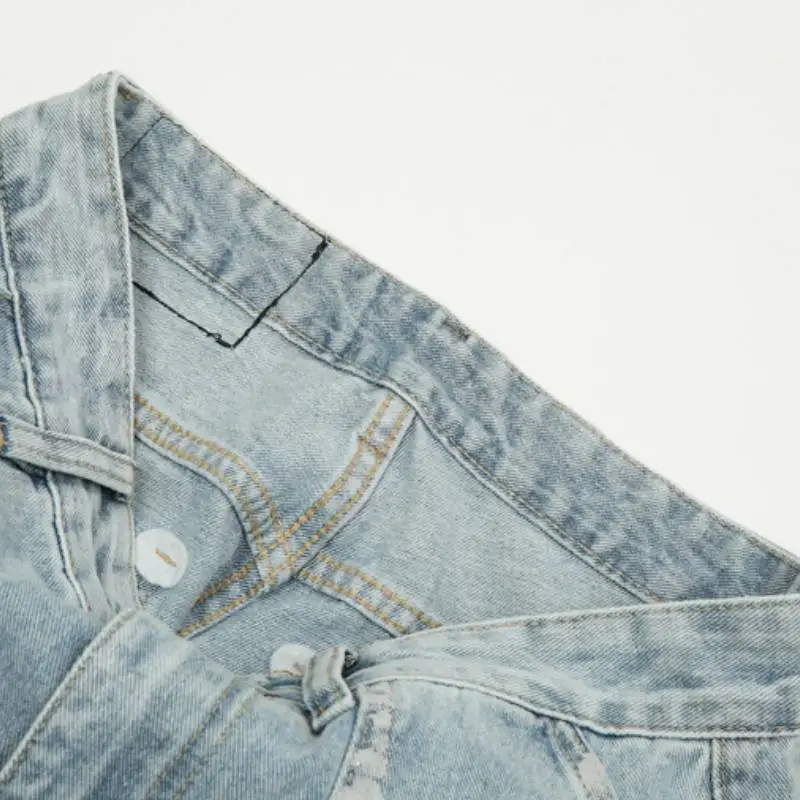 Loose Denim Cargo Pants-3