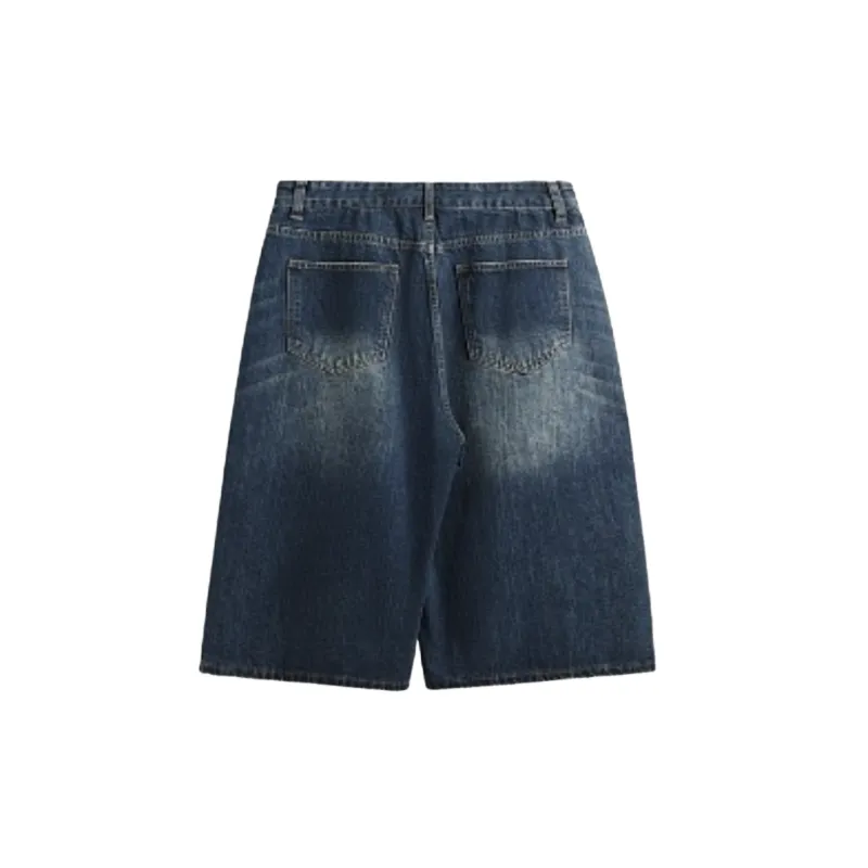 Casual Plain Denim Shorts-9