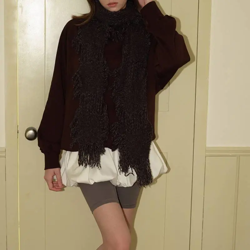 Ripped Hollow Out Knit Scarf-2