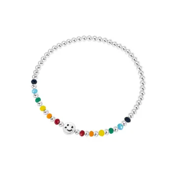 Colorful Beaded Smiley Bracelet