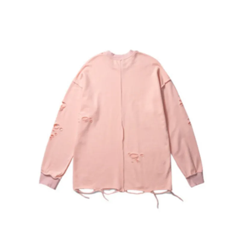 Distressed Lazy Loose Pullover Sweatshirt-7