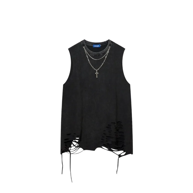Retro Plain Cotton Vest-2