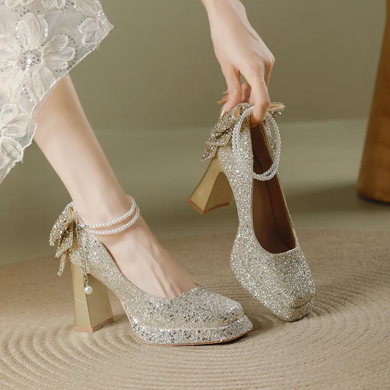 Basics Rhinestone High Heels-4