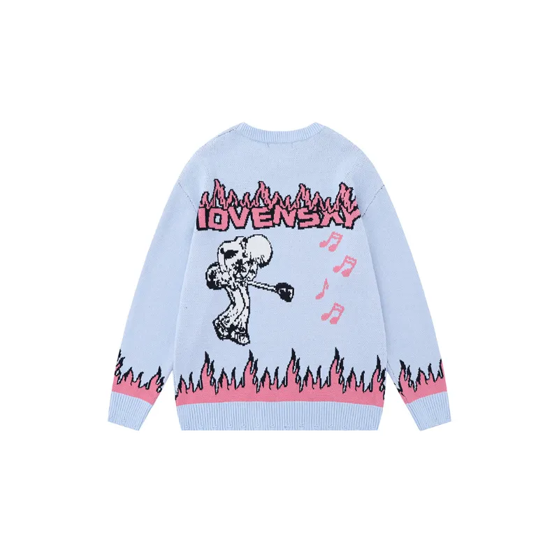 Funky Retro Loose Sweater-3