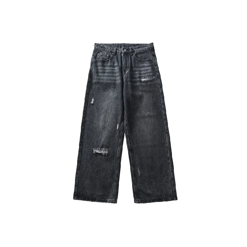 Fashionable Loose Straight Leg Jeans-6