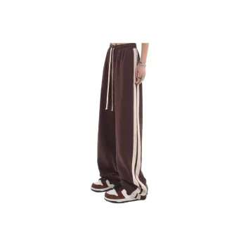 Side Stripe Straight Casual Wide leg Pants Spring And Summer New High Waist Loose Slimming All match Ins Drain Sweatpants