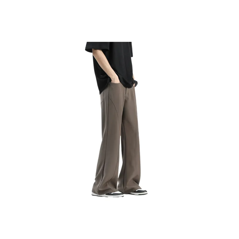Casual Loose Blended Synthetic Fabrics Suit Trousers-4