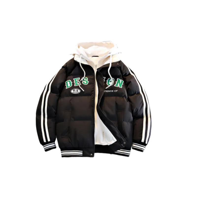 Casual Fake Two Pieced Polyester Quilted Jacket-15
