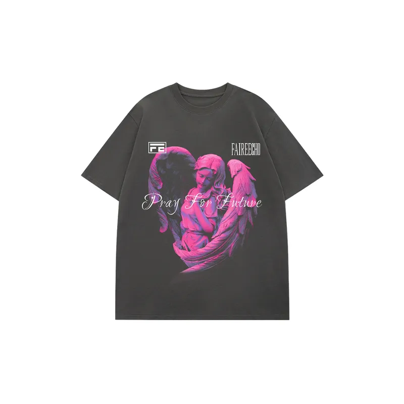 Retro Angel Wings Short sleeved T shirt-0