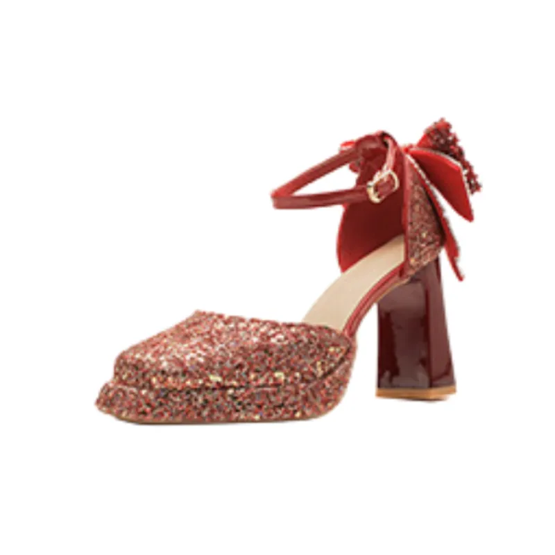 Fashionable Sequins High Heels-0