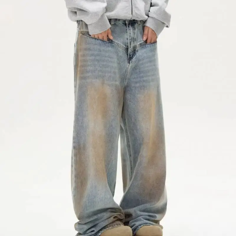 Retro Washed Straight Leg Jeans-3