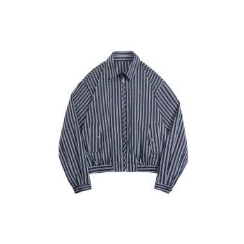 Retro Loose Workwear Striped Jacket